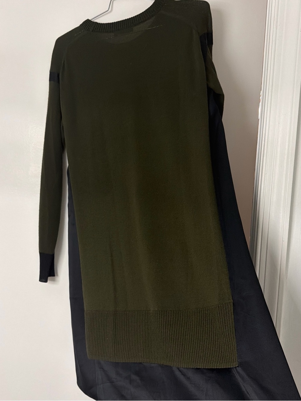 rag & bone Olive and Charcoal Layered Long-Sleeve Dress - Picture 3 of 6